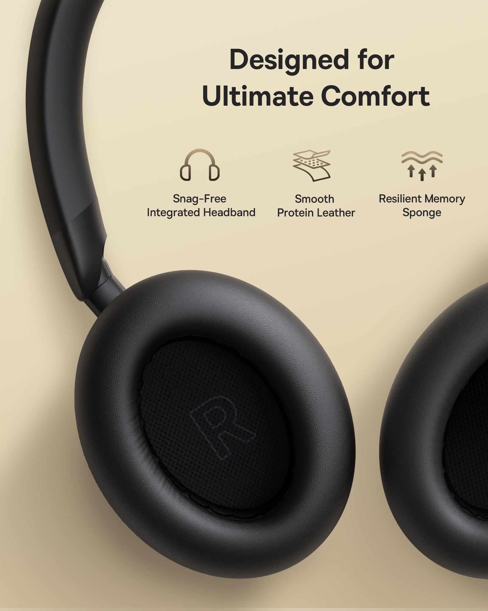 Baseus Bowie MH1 Adaptive Active Noise Cancelling Headphones, Real-Time Adaptive Hybrid ANC, SuperBass 2.0, LDAC Hi-Res Sound, 80H Playtime, Comfortable Fit, Clear Calls, Bluetooth 6.0 -Cosmic Black - Image 7