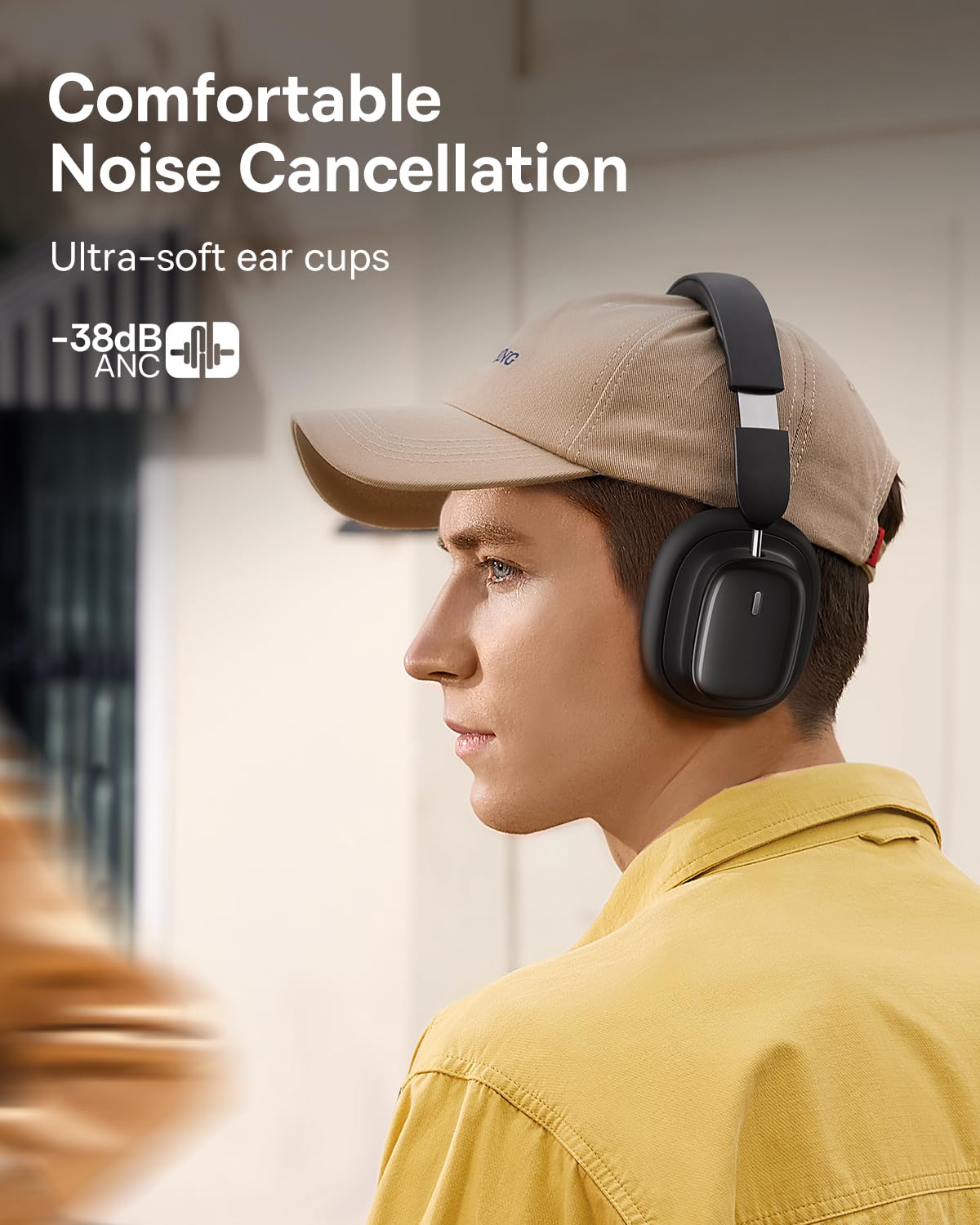 Baseus H1i Bowie ANC Headphone-Black - Image 4