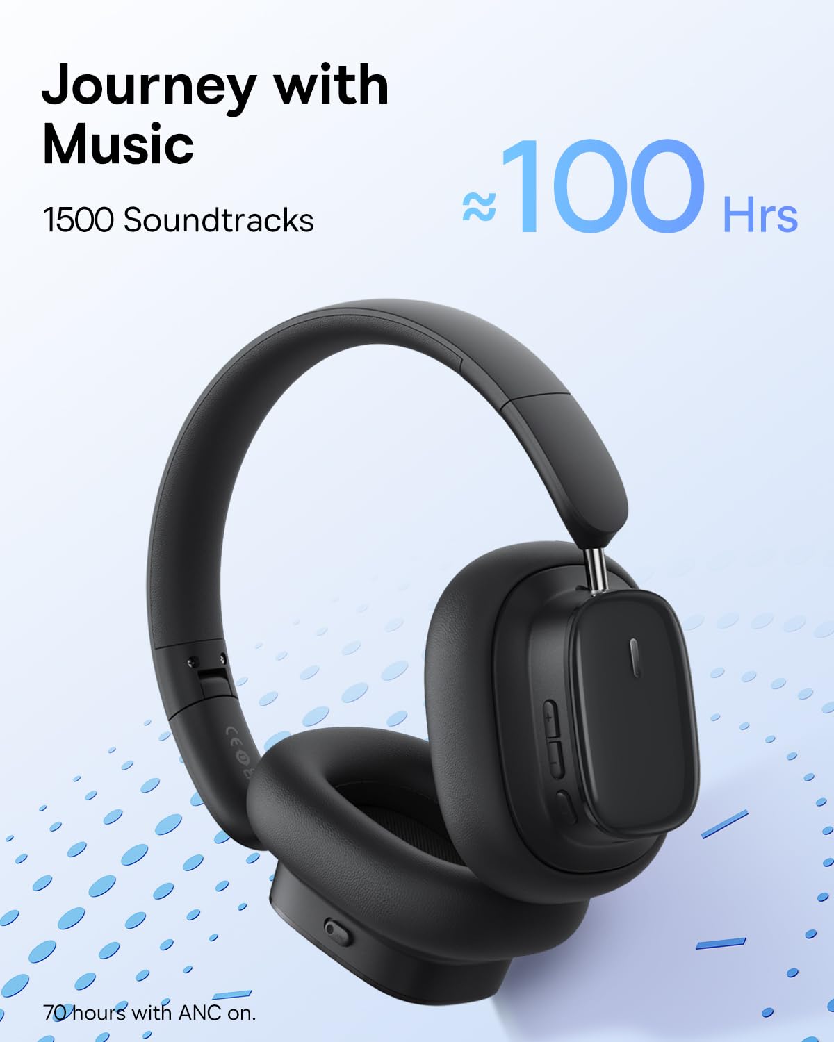 Baseus H1i Bowie ANC Headphone-Black - Image 6