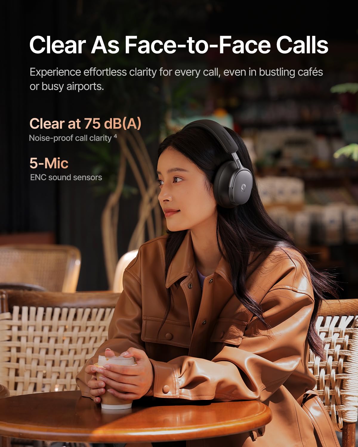 Baseus Inspire XH1 Adaptive Active Noise Cancelling Headphones, Sound by Bose, Dolby Audio, Premium Real-Time Adaptive ANC, Adaptive Tuning Rich Sound, Hi-Res Audio, 100H Playtime - Cosmic Black - Image 7