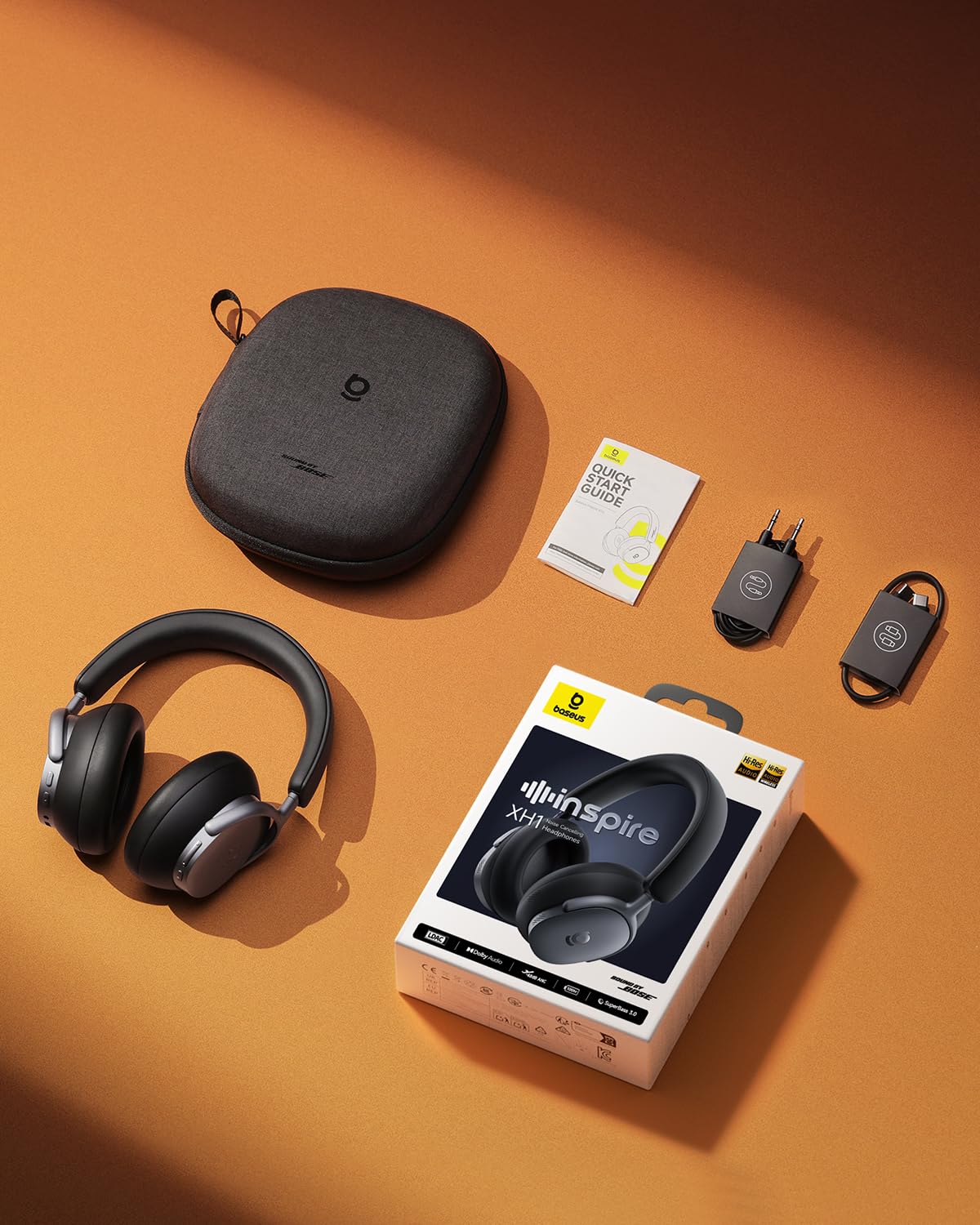 Baseus Inspire XH1 Adaptive Active Noise Cancelling Headphones, Sound by Bose, Dolby Audio, Premium Real-Time Adaptive ANC, Adaptive Tuning Rich Sound, Hi-Res Audio, 100H Playtime - Cosmic Black - Image 9
