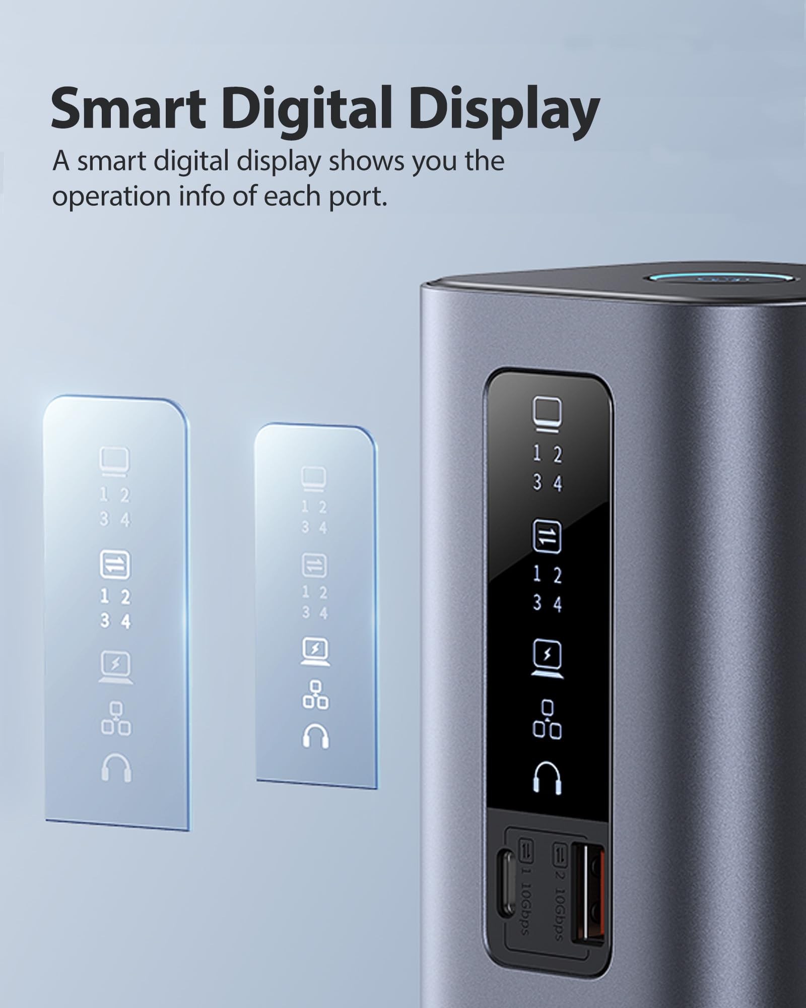 Baseus Spacemate Docking Station, 11-in-1 USB-C Dock for Windows Laptop, Triple Display with 4K HDMI & DP, 10Gbps USB-C & USB-A, Ethernet, Audio, 100W PD Charging for Dell HP Lenovo Acer and More - Image 5