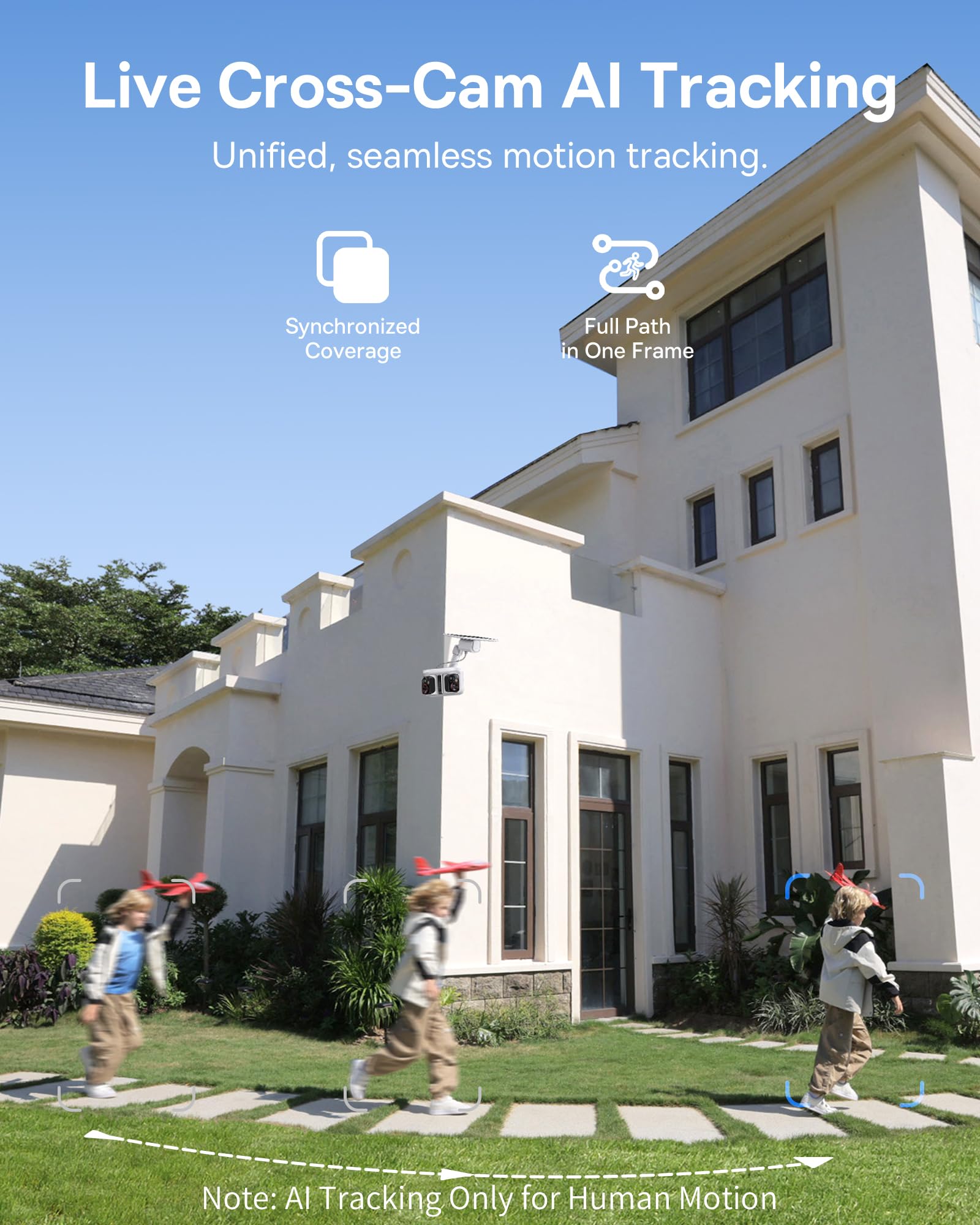 Baseus X1 Pro Dual-Tracking Solar Security Camera Outdoor Wireless, Dual 3K AI Cameras, 300° Pan, Color Night Vision, 8× Zoom, Local Storage up to 512GB, IP65, No Subscription - Image 3