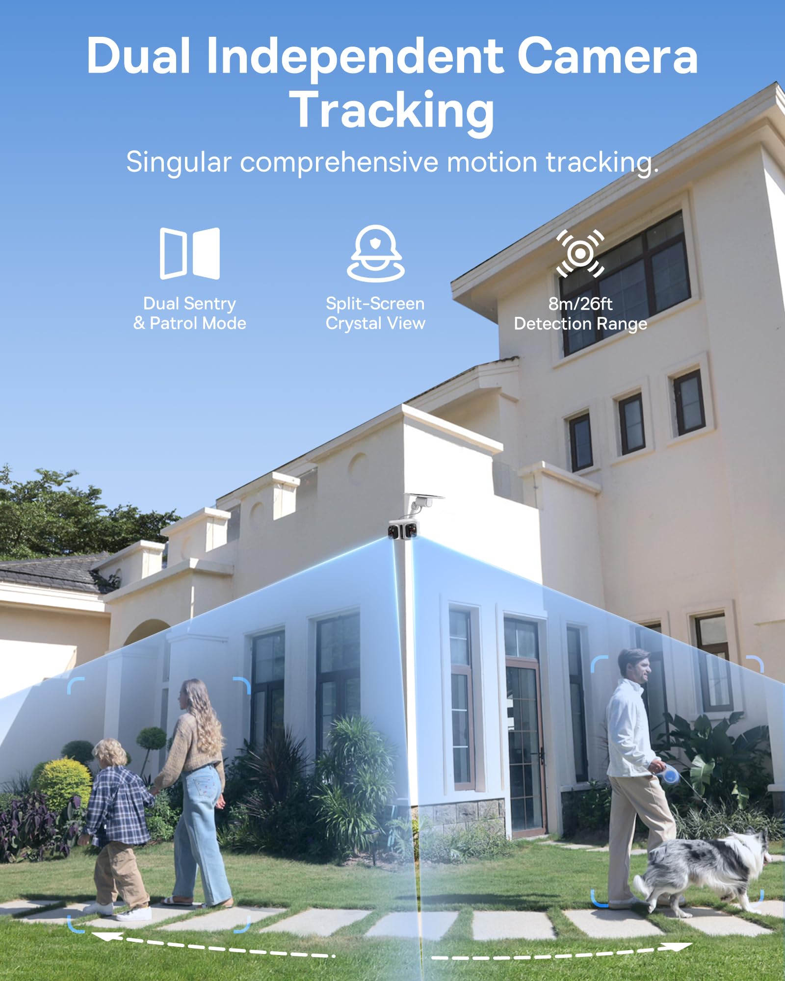 Baseus X1 Pro Dual-Tracking Solar Security Camera Outdoor Wireless, Dual 3K AI Cameras, 300° Pan, Color Night Vision, 8× Zoom, Local Storage up to 512GB, IP65, No Subscription - Image 4