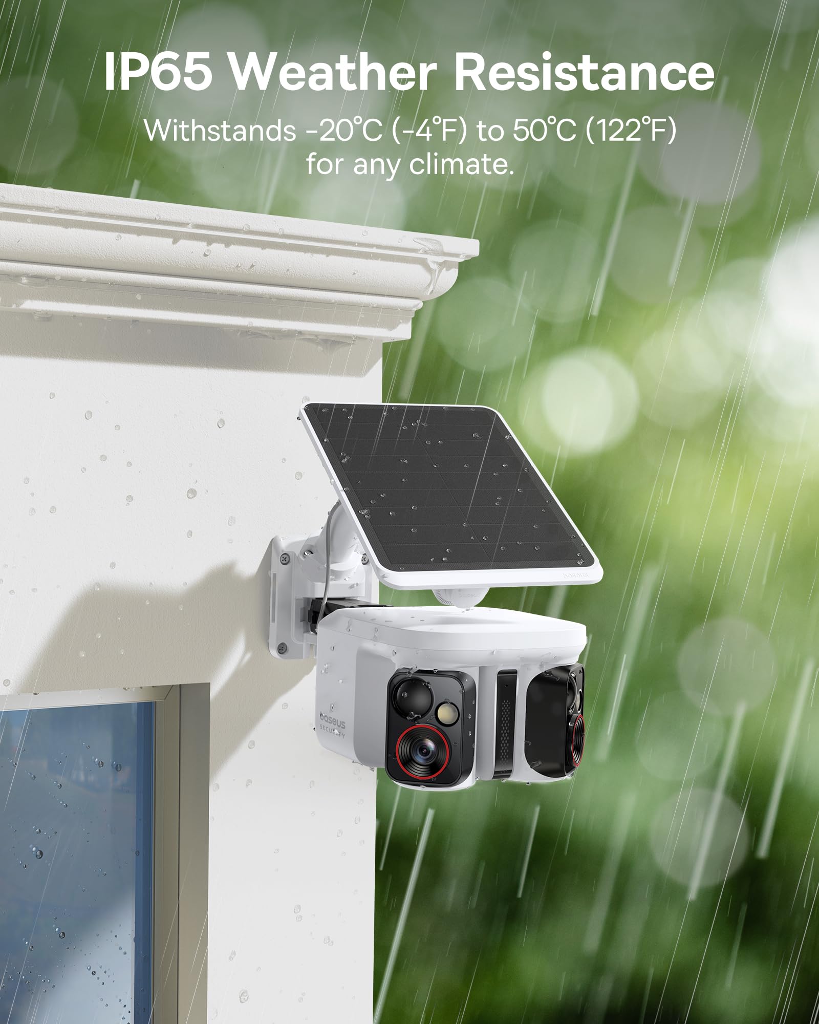 Baseus X1 Pro Dual-Tracking Solar Security Camera Outdoor Wireless, Dual 3K AI Cameras, 300° Pan, Color Night Vision, 8× Zoom, Local Storage up to 512GB, IP65, No Subscription - Image 9